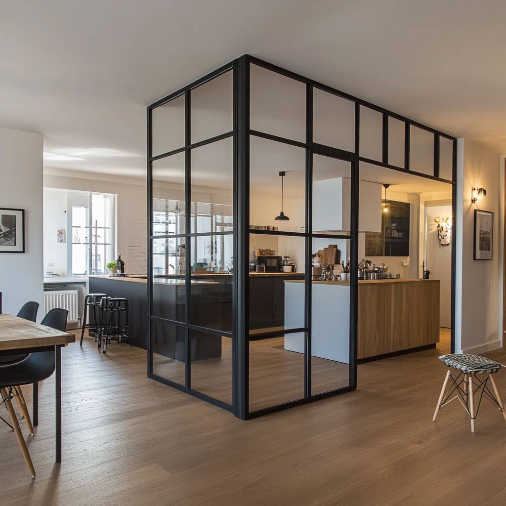 verriere séparative entre cuisine et salon